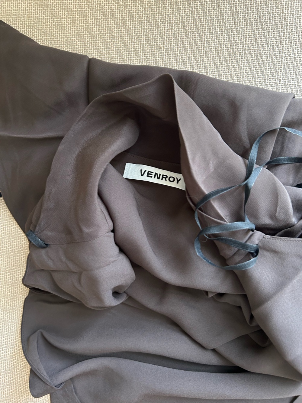 NEW Venroy Draped Halter Mini Dress Small Cafe Chocolate Brown - Picture 11 of 12